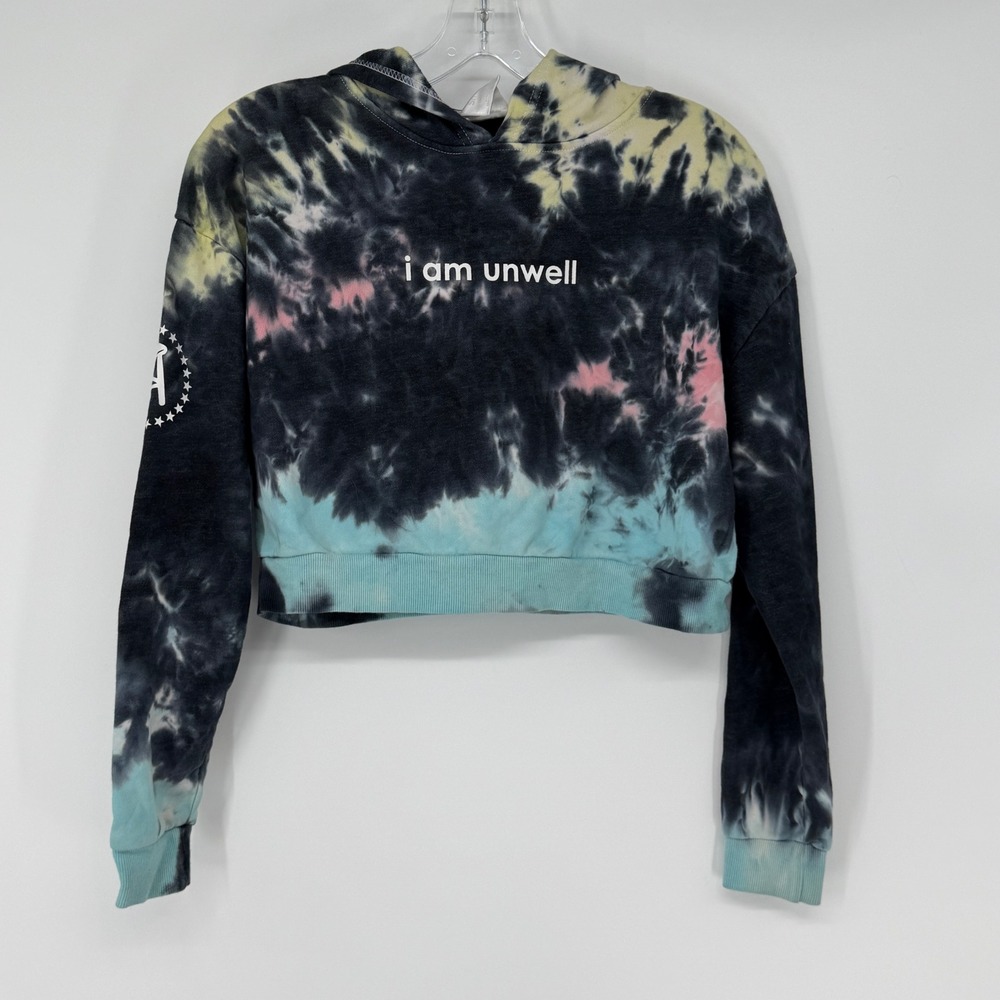 Barstool Sports Tie Dye‎ Cropped Hoodie Womens Size Small "I Am Unwell"